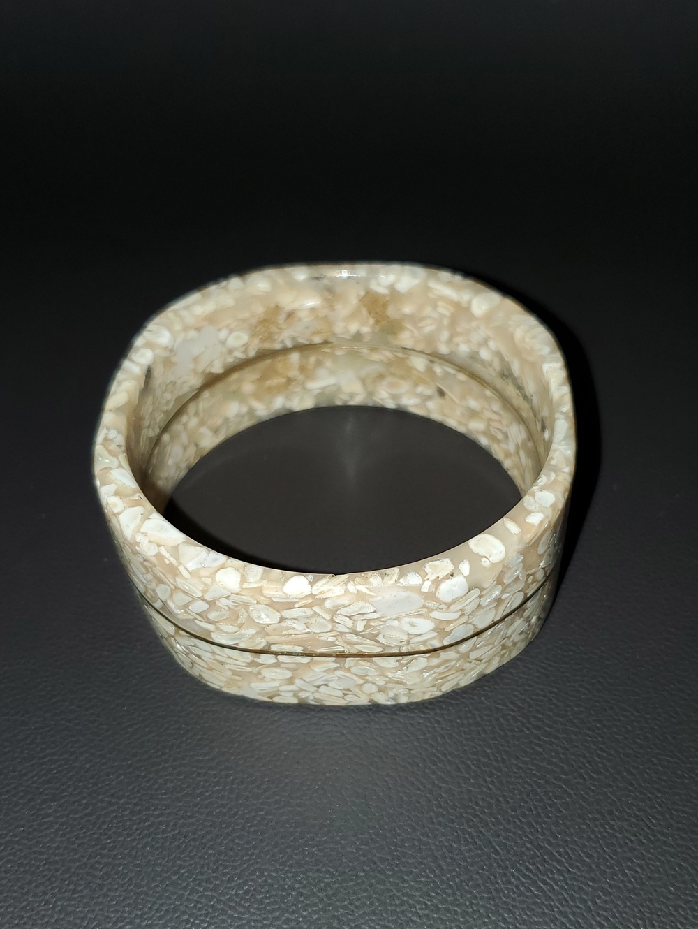 Vintage Pebble Chip Resin Bangle Bracelet